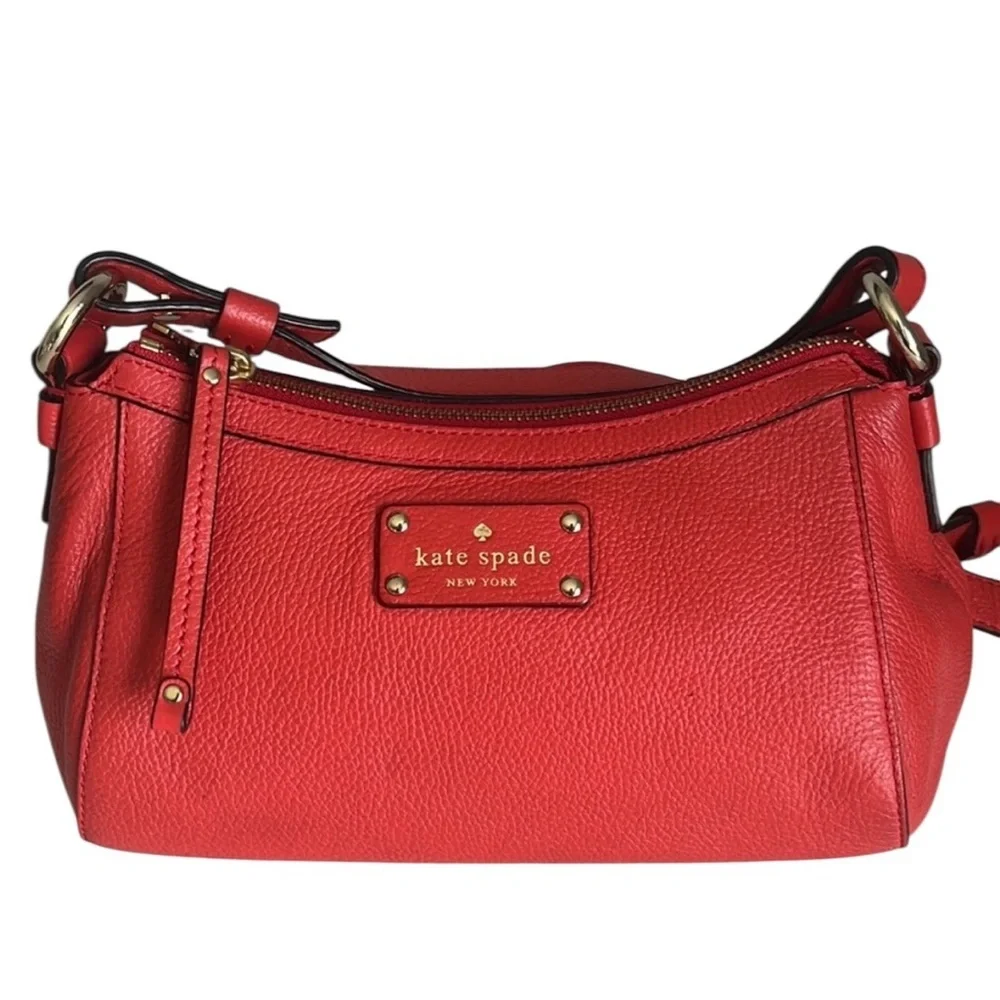 KATE SPADE Berkshire Road Gabriella Leather Crossbody/ Shoulder Bag Red - $298.